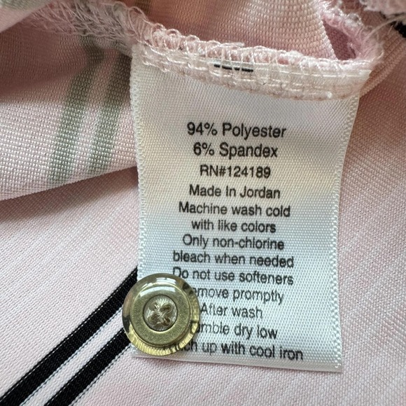 Kirkland Signature Polo Shirt Mens Large Pink Striped Performance Golf Stretch - Picture 8 of 8